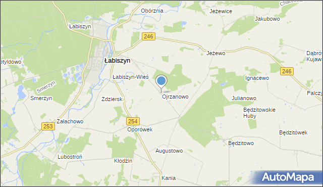 mapa Ojrzanowo, Ojrzanowo na mapie Targeo