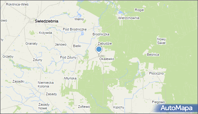 mapa Okalewko, Okalewko na mapie Targeo