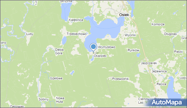 mapa Okarpiec, Okarpiec na mapie Targeo