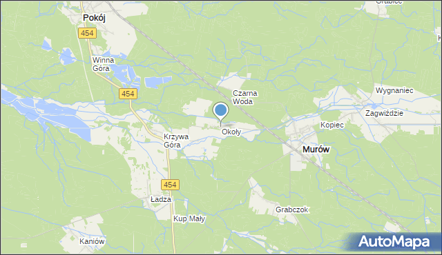 mapa Okoły, Okoły gmina Murów na mapie Targeo