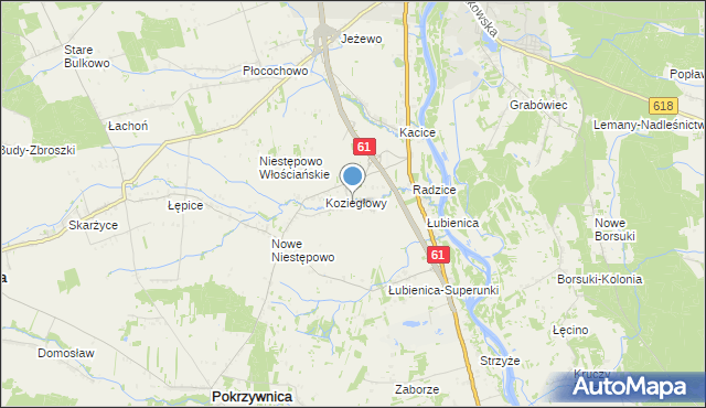 mapa Olbrachcice, Olbrachcice gmina Pokrzywnica na mapie Targeo