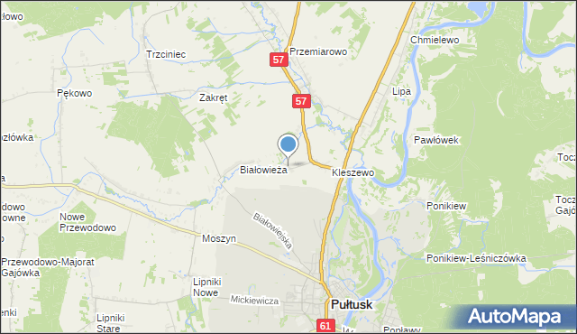 mapa Olszak, Olszak gmina Pułtusk na mapie Targeo