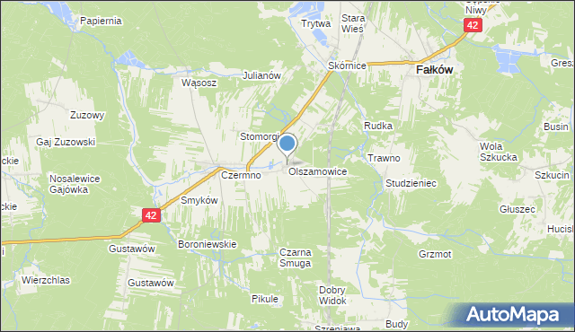 mapa Olszamowice, Olszamowice na mapie Targeo