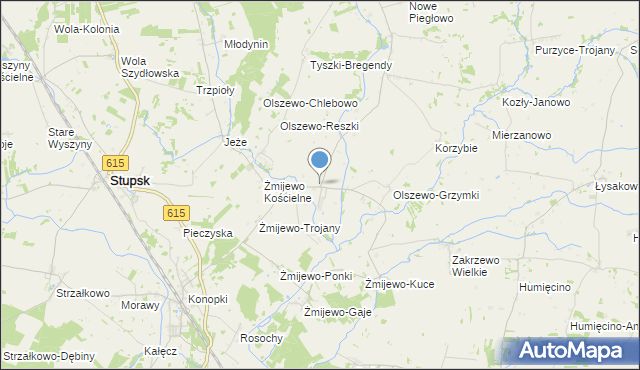 mapa Olszewo-Borzymy, Olszewo-Borzymy na mapie Targeo