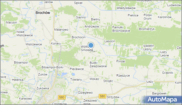mapa Olszowiec, Olszowiec gmina Brochów na mapie Targeo