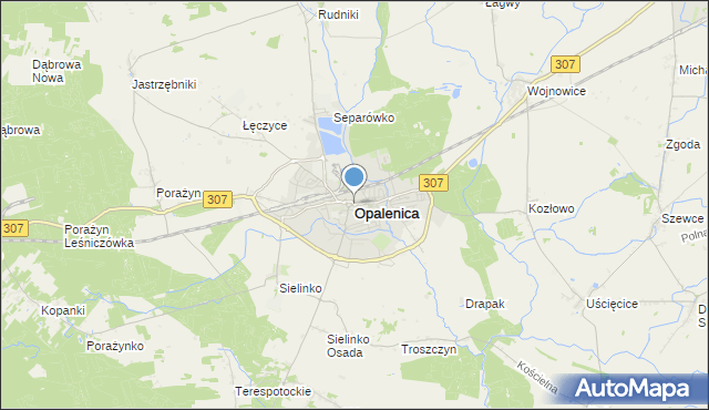 opalenica mapa polski Mapa Opalenica, Opalenica powiat nowotomyski na mapie Targeo