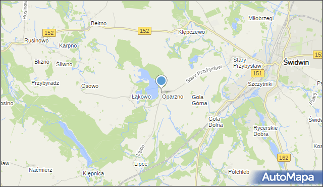 mapa Oparzno, Oparzno na mapie Targeo