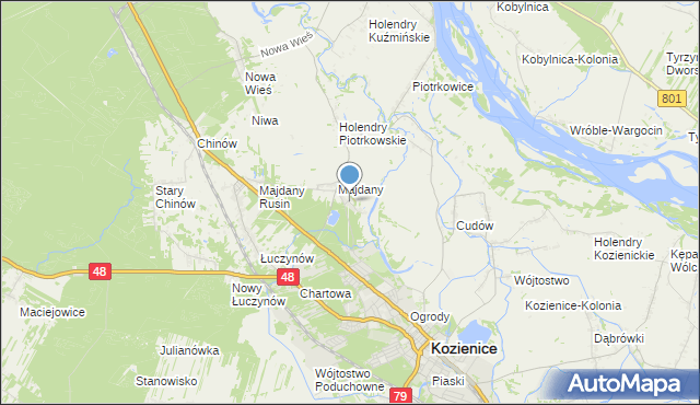 mapa Opatkowice, Opatkowice gmina Kozienice na mapie Targeo