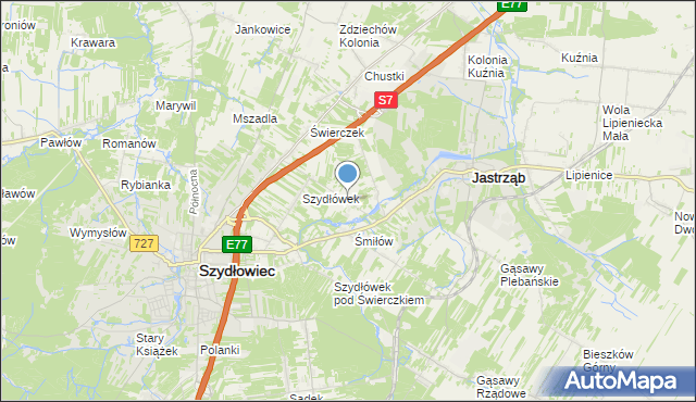 mapa Orłów, Orłów gmina Jastrząb na mapie Targeo