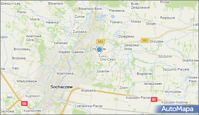 mapa Orły-Cesin, Orły-Cesin na mapie Targeo