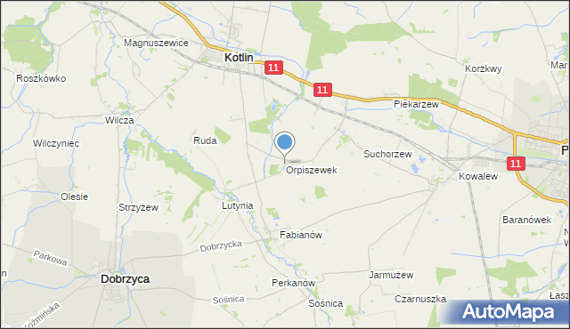 mapa Orpiszewek, Orpiszewek na mapie Targeo