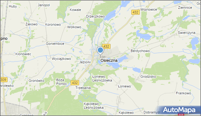 mapa Osieczna, Osieczna powiat leszczyński na mapie Targeo