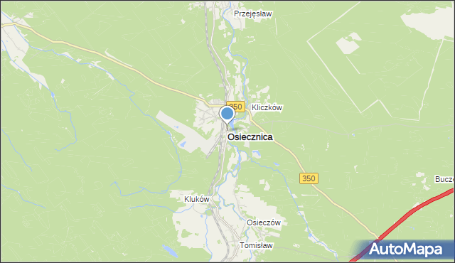 mapa Osiecznica, Osiecznica powiat bolesławiecki na mapie Targeo