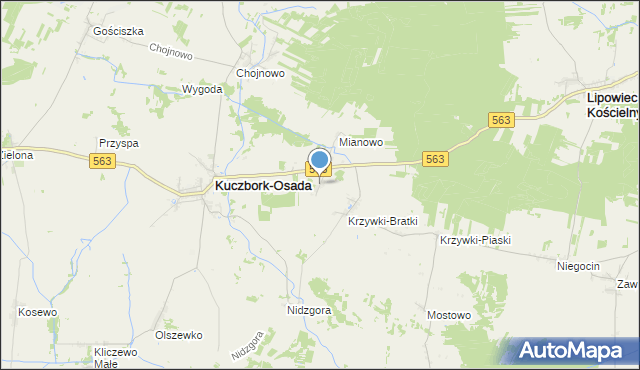 mapa Osowa, Osowa gmina Kuczbork-Osada na mapie Targeo