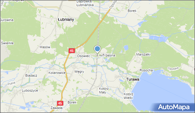 mapa Osowiec-Przystanek, Osowiec-Przystanek na mapie Targeo