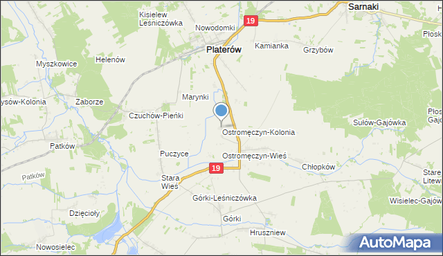 mapa Ostromęczyn-Kolonia, Ostromęczyn-Kolonia na mapie Targeo