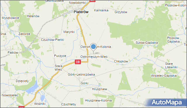 mapa Ostromęczyn, Ostromęczyn na mapie Targeo