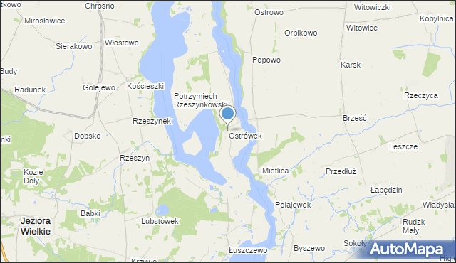 mapa Ostrówek, Ostrówek gmina Kruszwica na mapie Targeo
