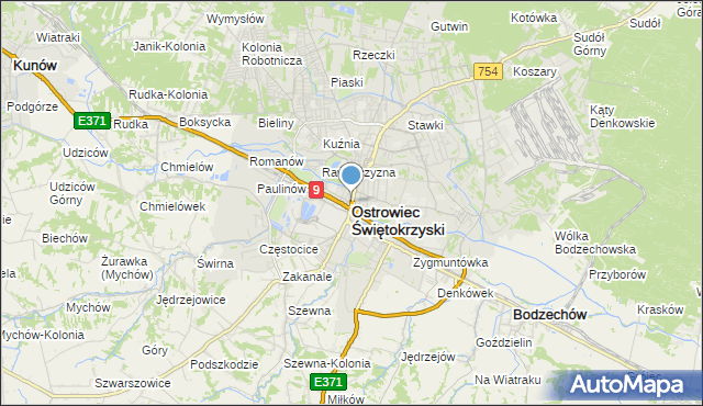 ostrowiec swietokrzyski mapa Mapa Ostrowiec Świętokrzyski, Ostrowiec Świętokrzyski na mapie Targeo