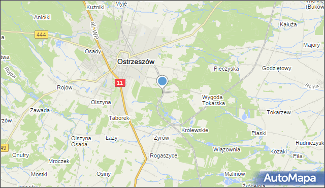 mapa Ostrzeszów-Pustkowie, Ostrzeszów-Pustkowie na mapie Targeo