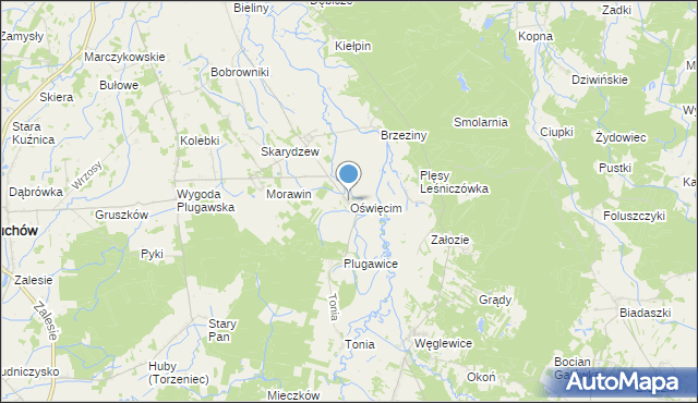 mapa Oświęcimia, Oświęcim gmina Doruchów na mapie Targeo