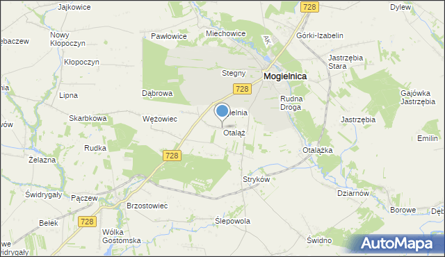 mapa Otaląż, Otaląż gmina Mogielnica na mapie Targeo