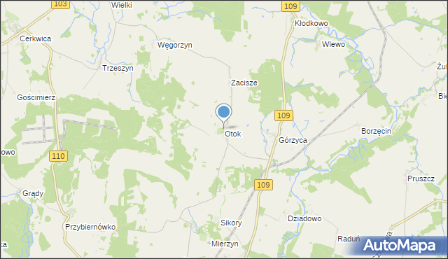 mapa Otok, Otok gmina Gryfice na mapie Targeo