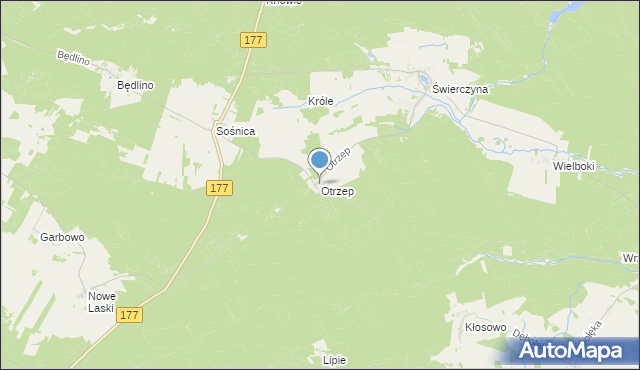 mapa Otrzep, Otrzep na mapie Targeo