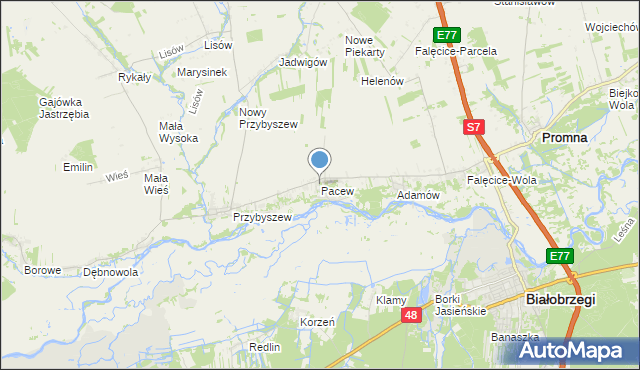 mapa Pacew, Pacew na mapie Targeo