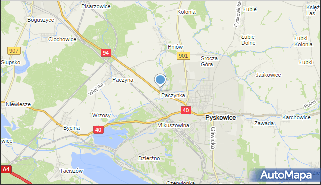 mapa Paczynka, Paczynka na mapie Targeo