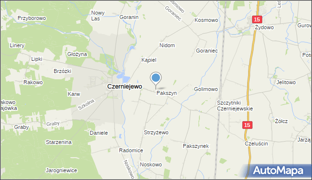 mapa Pakszyn, Pakszyn na mapie Targeo