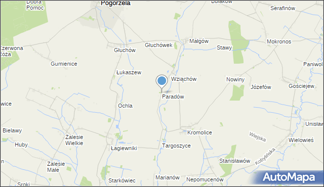 mapa Paradów, Paradów na mapie Targeo