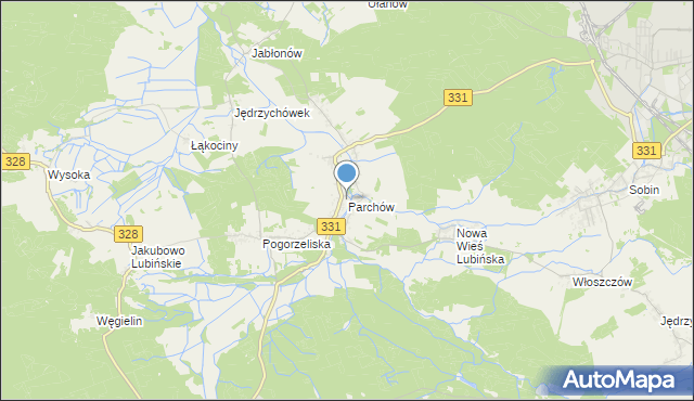 mapa Parchów, Parchów na mapie Targeo