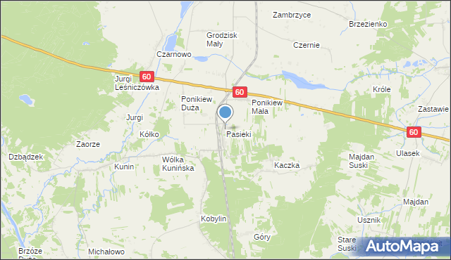 mapa Pasieki, Pasieki gmina Goworowo na mapie Targeo