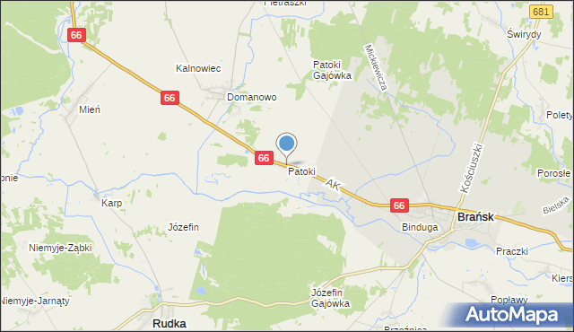 mapa Patoki, Patoki gmina Brańsk na mapie Targeo