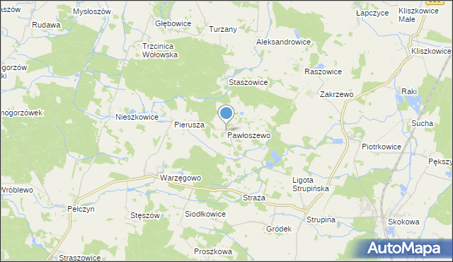 mapa Pawłoszewo, Pawłoszewo na mapie Targeo