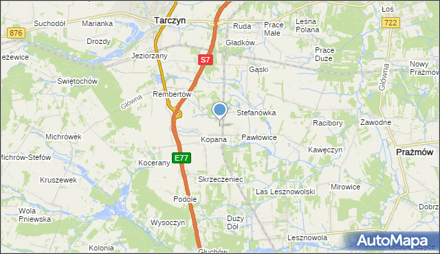 mapa Pawłowice-Kopana, Pawłowice-Kopana na mapie Targeo