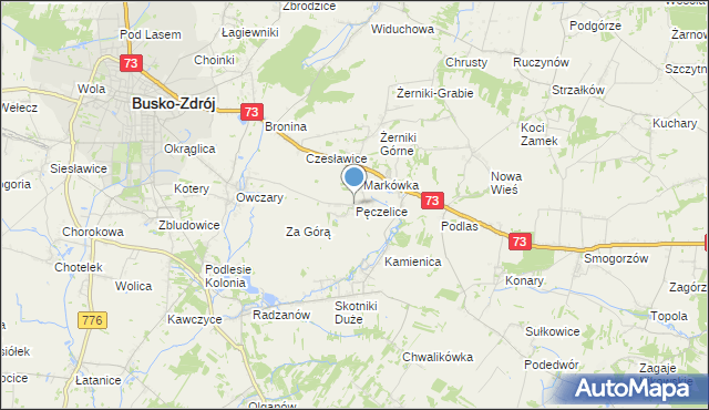 mapa Pęczelice, Pęczelice na mapie Targeo