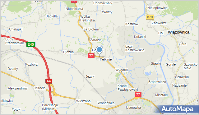 mapa Pełkinie, Pełkinie na mapie Targeo