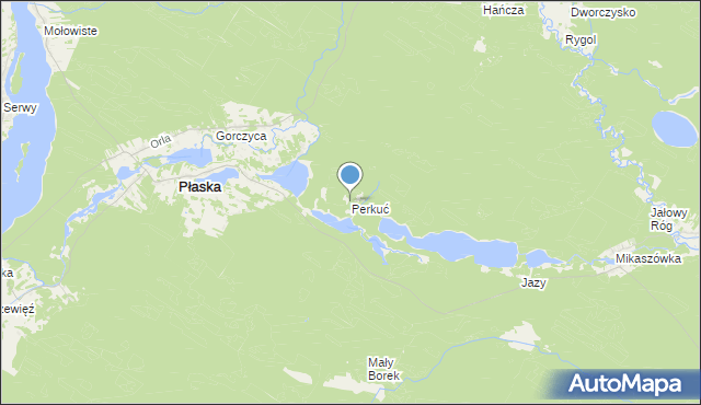 mapa Perkuć, Perkuć na mapie Targeo