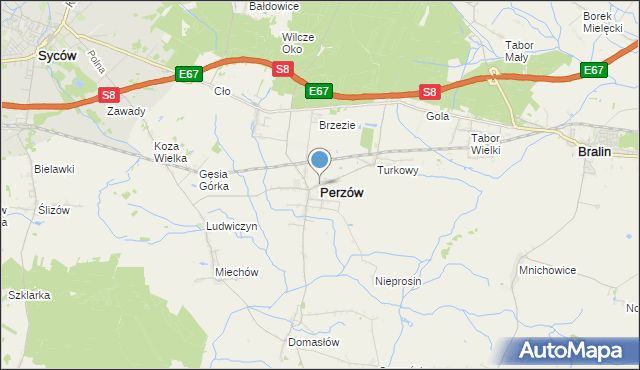 mapa Perzów, Perzów na mapie Targeo