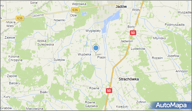 mapa Piaski, Piaski gmina Strachówka na mapie Targeo