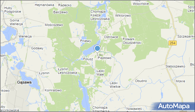 mapa Piastowo, Piastowo gmina Gąsawa na mapie Targeo