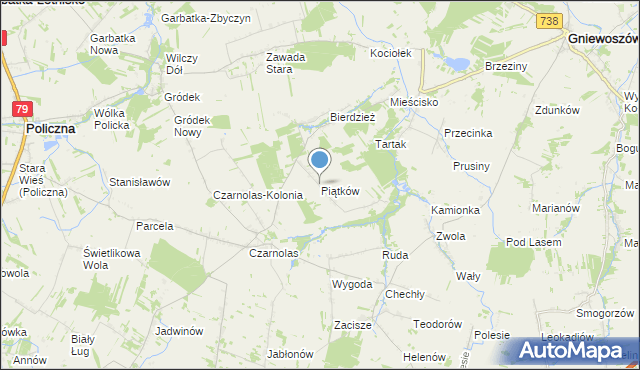 mapa Piątków, Piątków na mapie Targeo