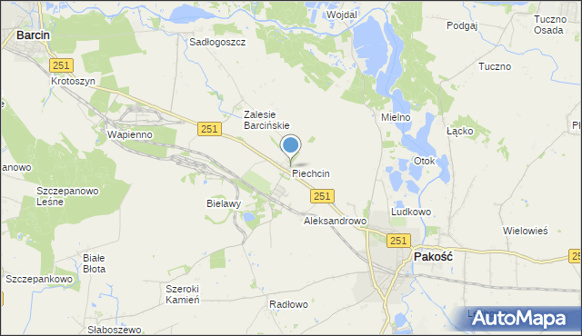 mapa Piechcin, Piechcin na mapie Targeo