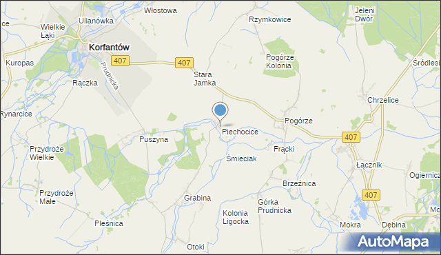 mapa Piechocice, Piechocice na mapie Targeo