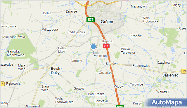 mapa Piekiełko, Piekiełko gmina Grójec na mapie Targeo