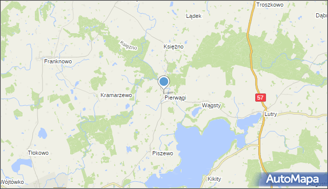 mapa Pierwągi, Pierwągi na mapie Targeo