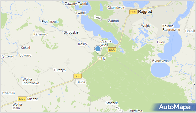 mapa Pikły, Pikły na mapie Targeo