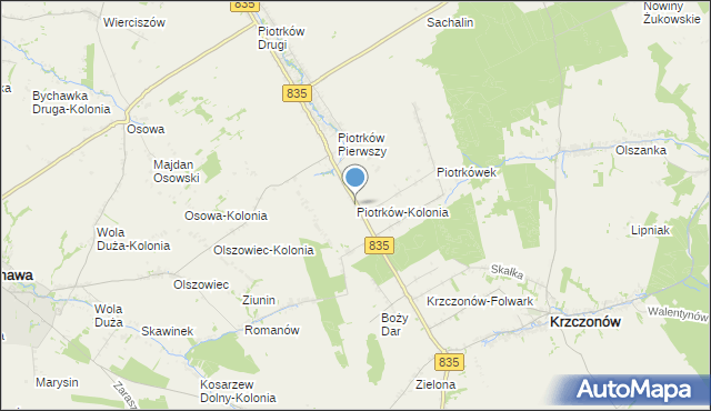 mapa Piotrków-Kolonia, Piotrków-Kolonia na mapie Targeo